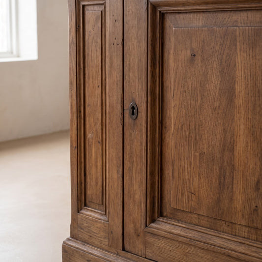 19th Century Oak Cabinet Base, styled at home