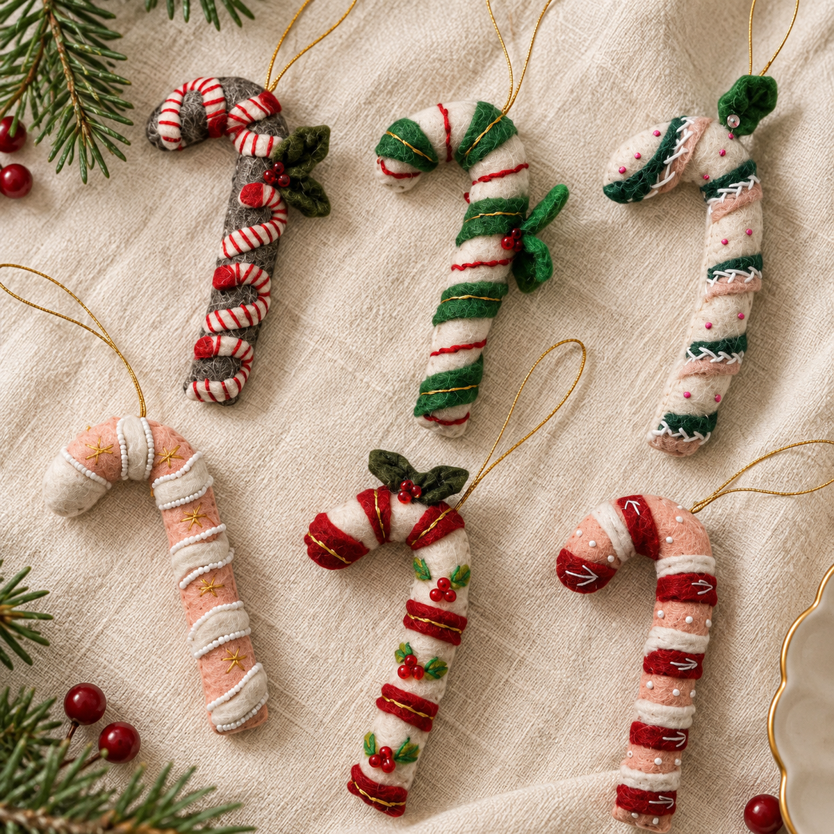 Felt Candy Cane Ornament