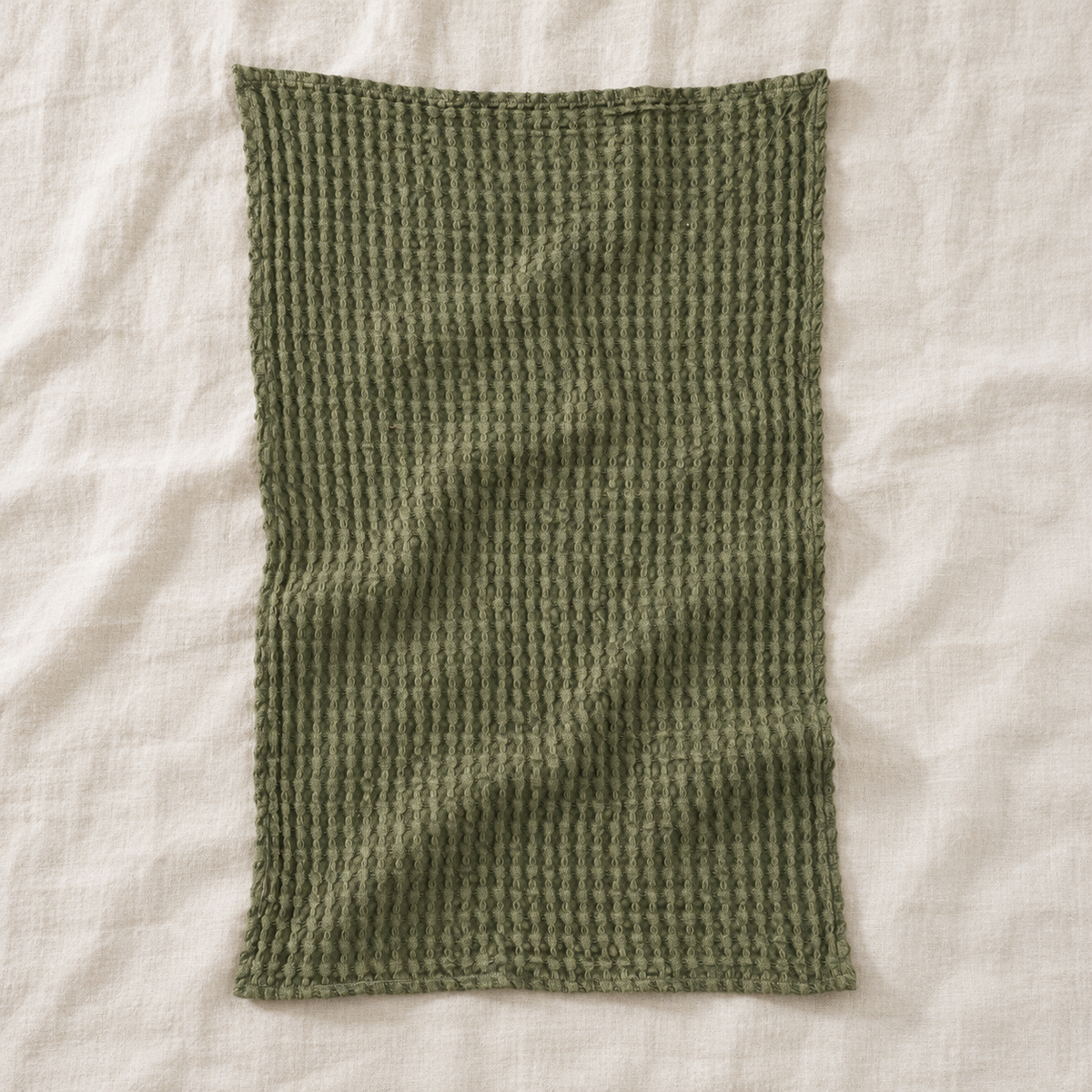 Waffle Tea Towel, Moss