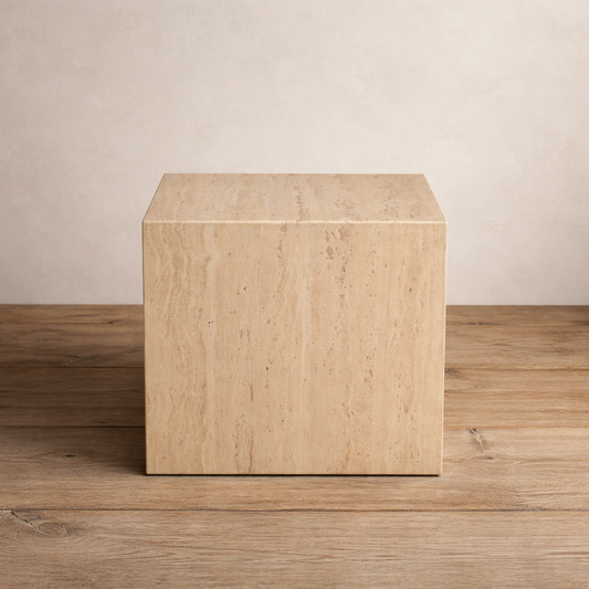 Travertine Side Table