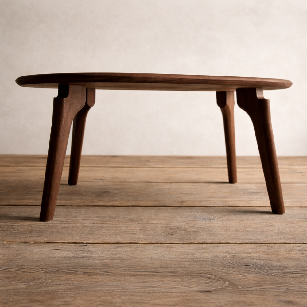 Black Walnut Oval Coffee Table