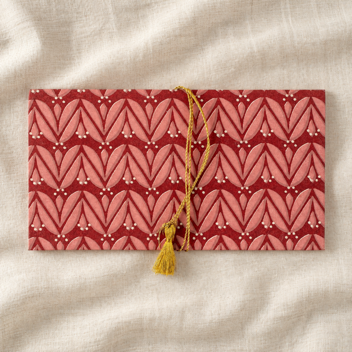 Block Print Card, Ruby