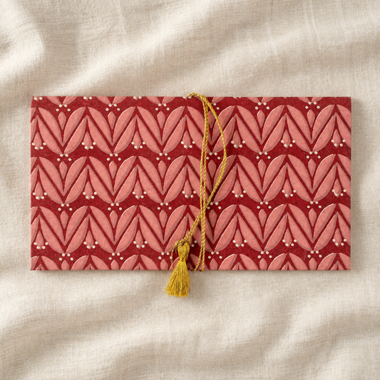 Block Print Card, Ruby