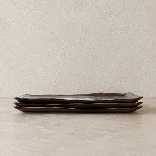 Burnished Sienna Stoneware Platter