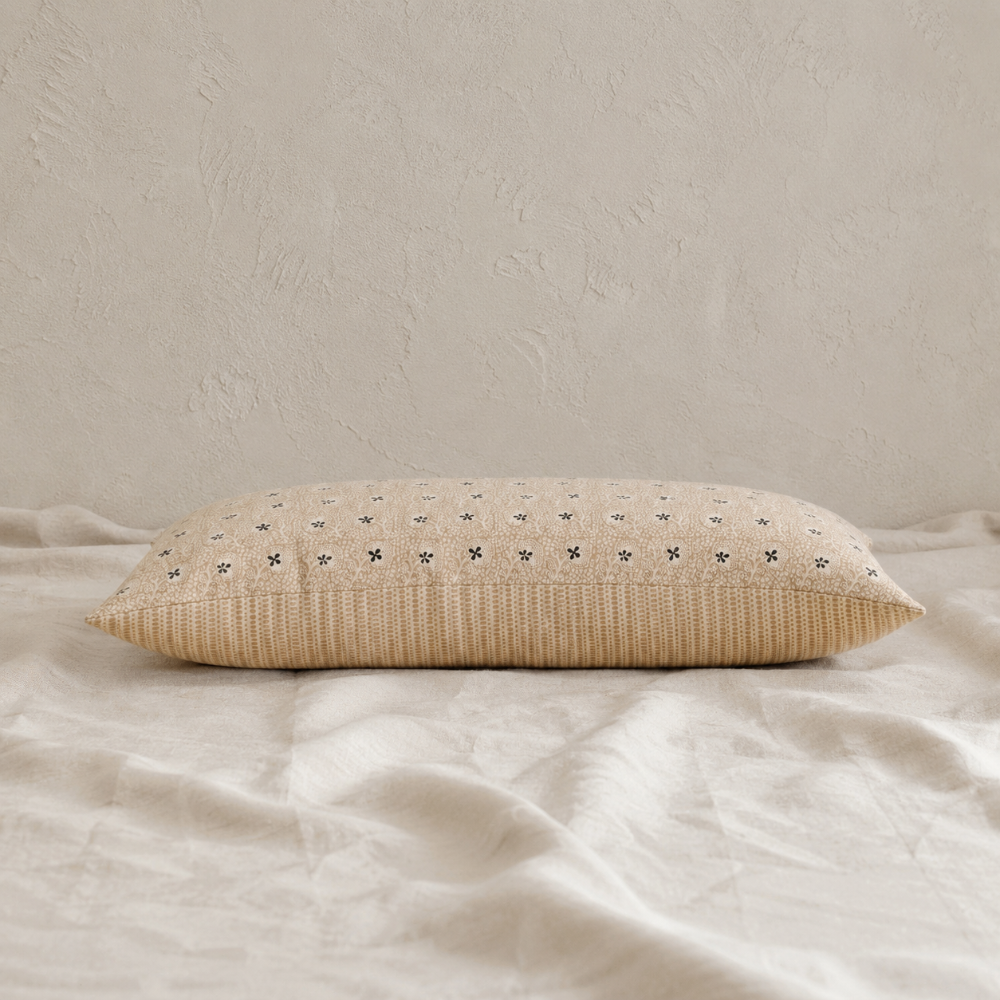Clover Block Print Lumbar Pillow - 14"x31"