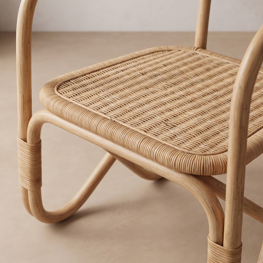 Curved Teak Chair, detail