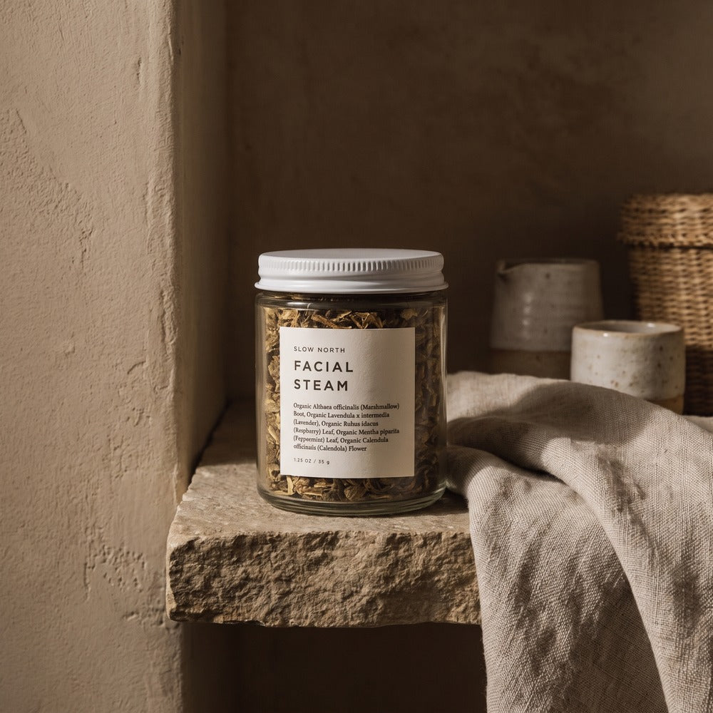 Slow North Herbal Facial Steam, styled at home