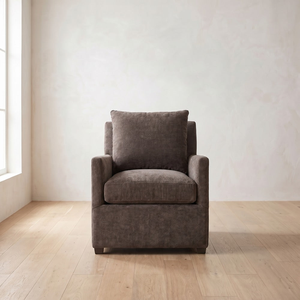 Lilah Chair in Charcoal Brown Performance Chenille