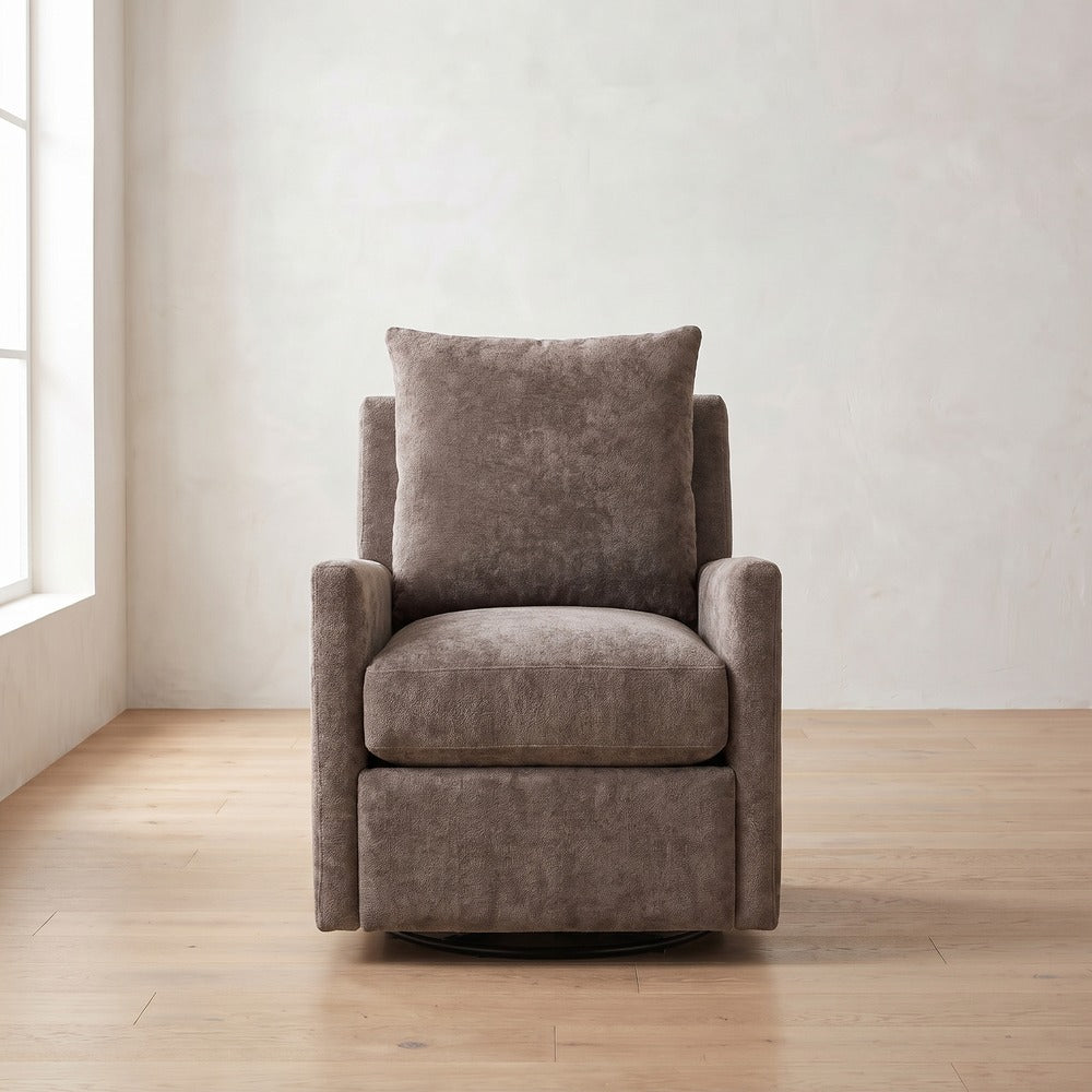 Lilah Recliner in Charcoal Brown Performance Chenille