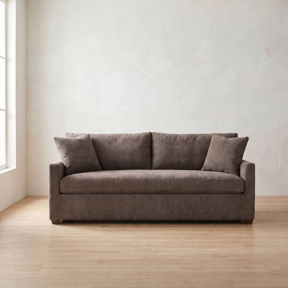 Lilah Sleeper Sofa in Charcoal Brown Performance Chenille