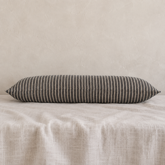 Pinstripe Linen Lumbar Pillow - 15"x42"