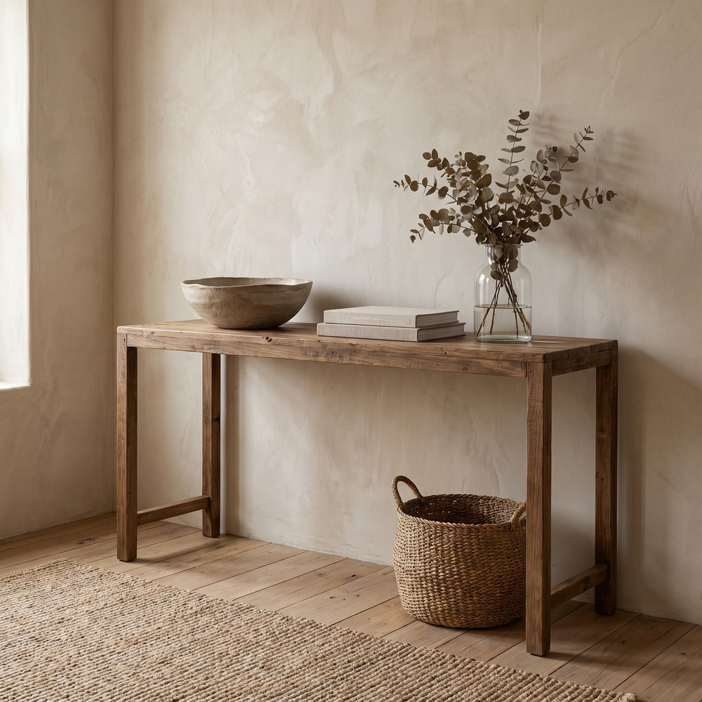 Reclaimed Wood Console Table, styled at home