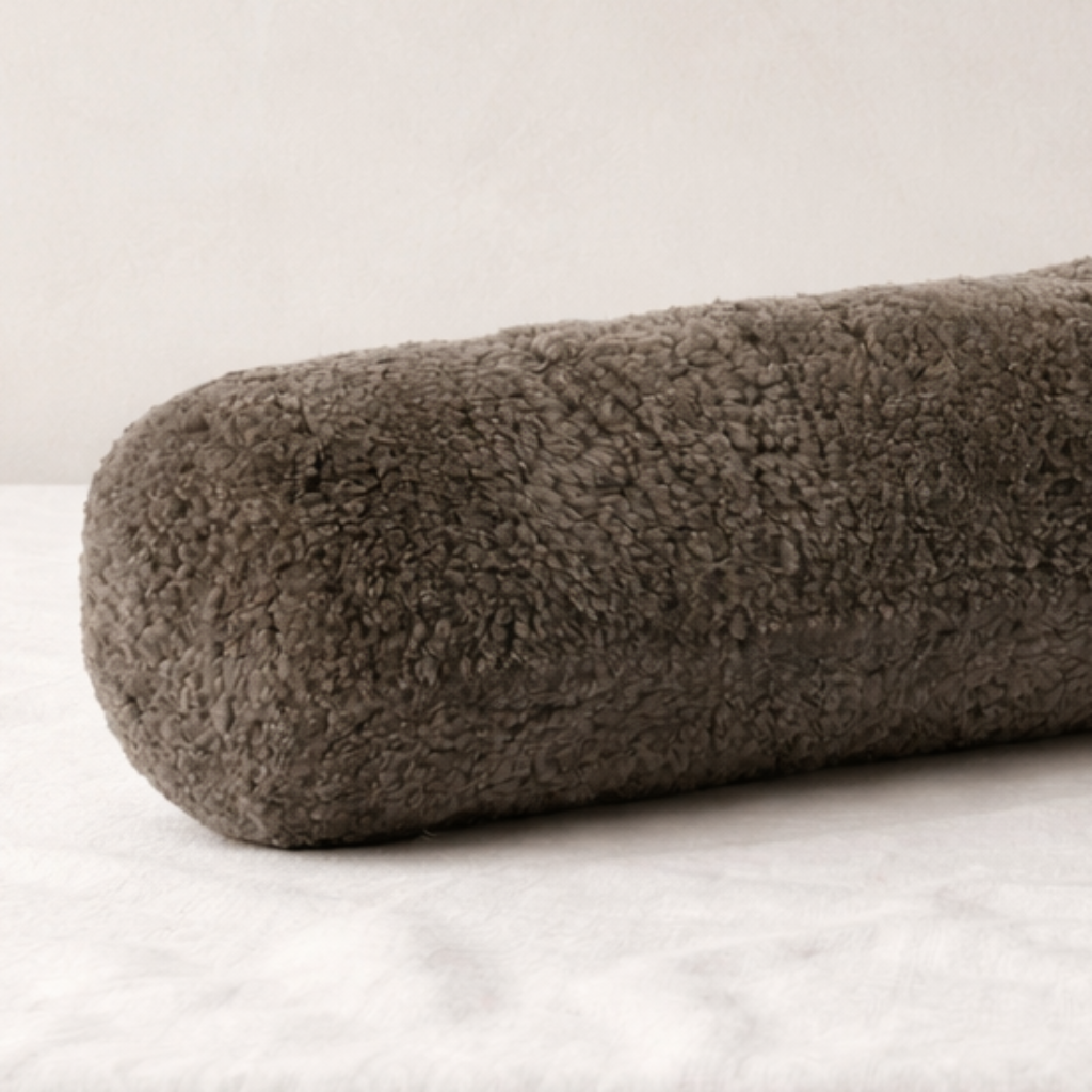 Shorn Curly Sheepskin Bolster Pillow