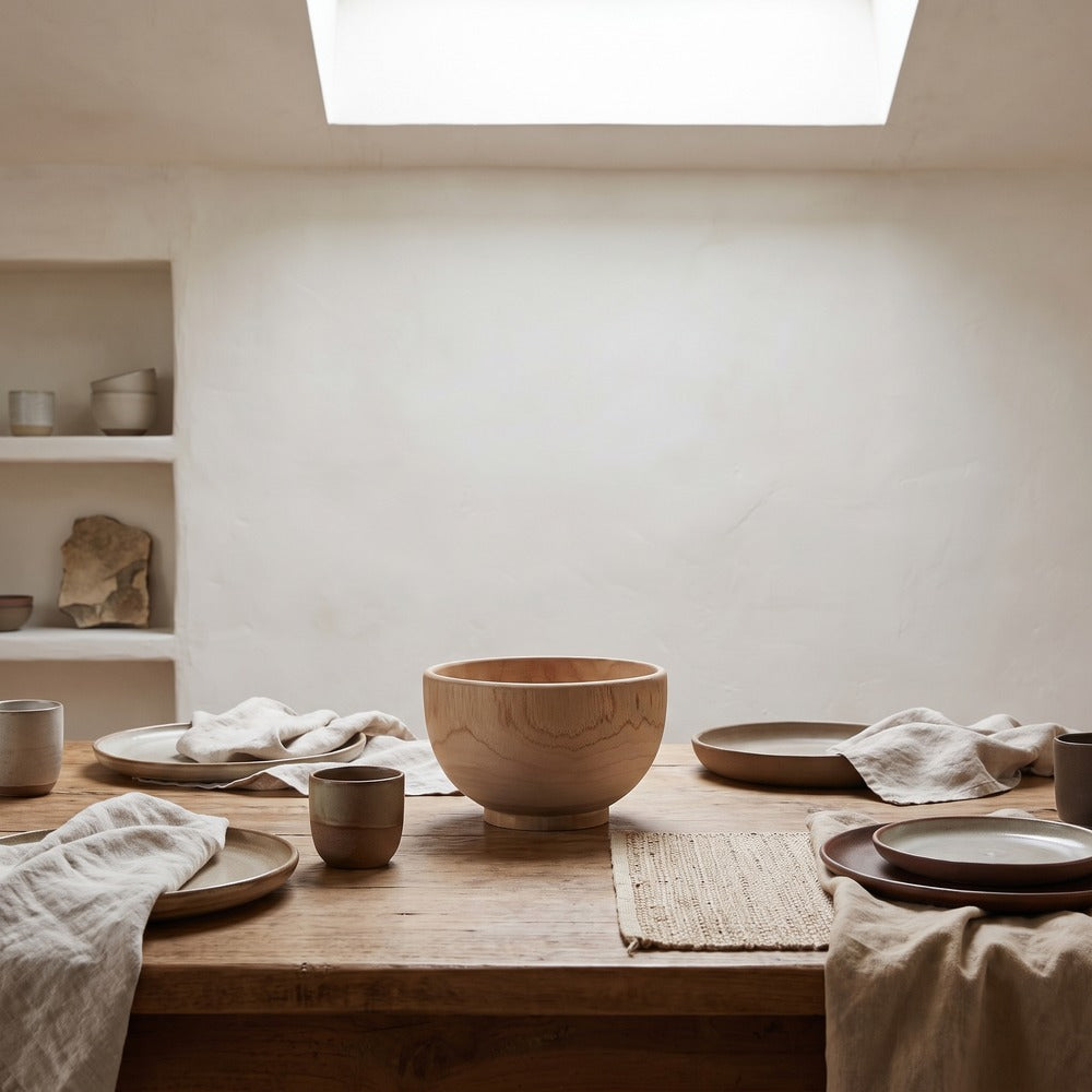 Teak Bowl, styled at home