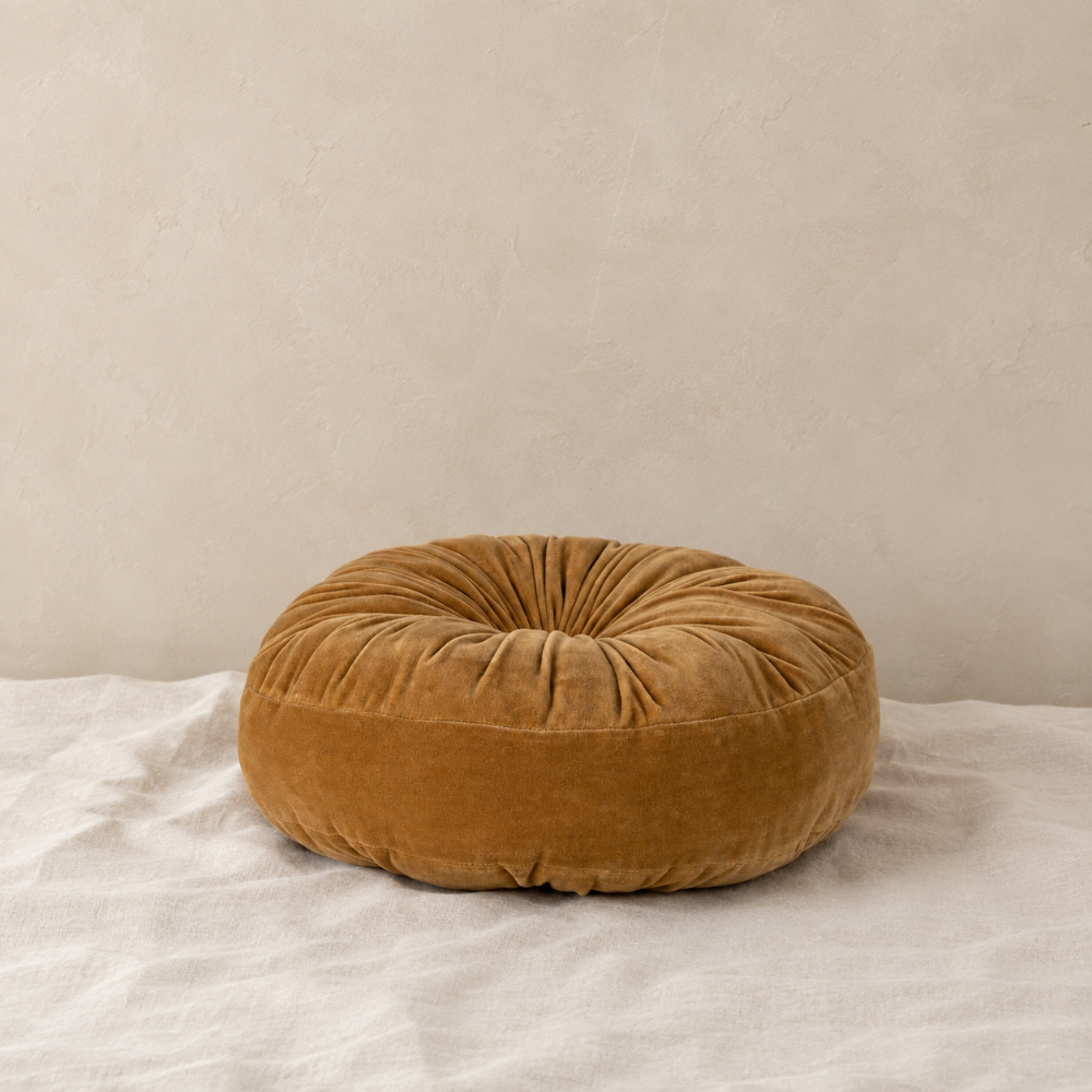 Velvet Tufted Round Pillow - 14"x14"