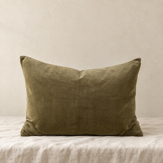 Vera Velvet Pillow, Olive