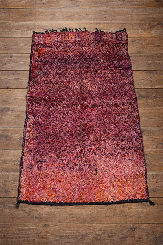 Vintage Berber Bordeaux Wool Rug - 3'2" x 6'3"