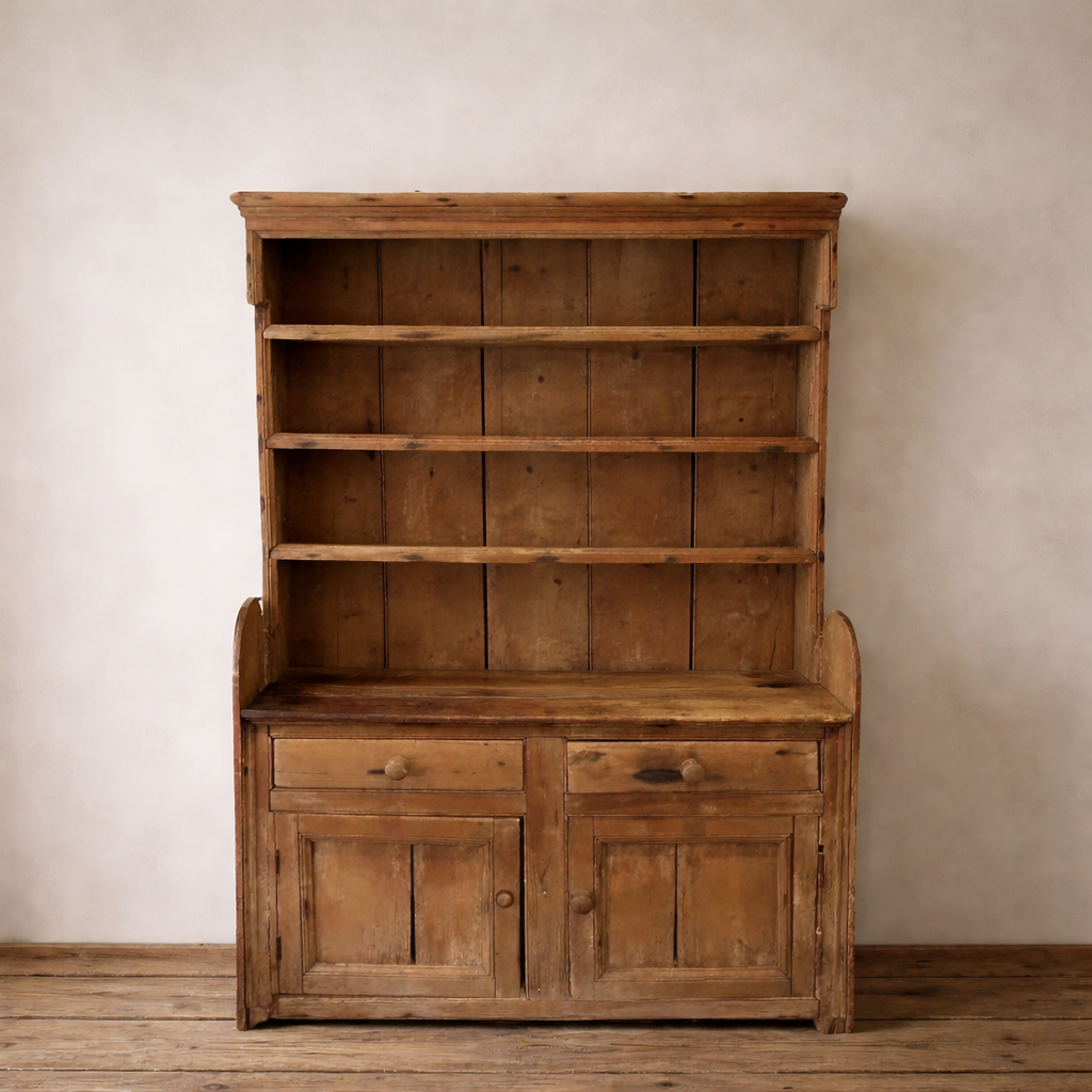 Vintage Light Wood Hutch