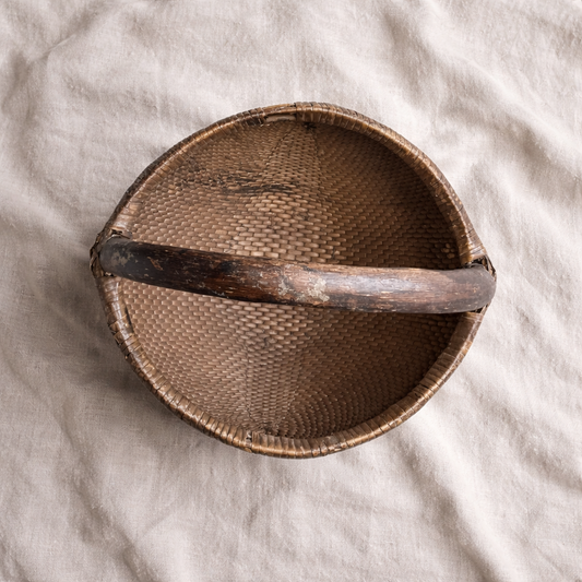 Vintage Round Handle Basket