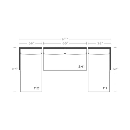 Plan drawing: Standard Seat, Double Chaise, Bench Cushion
