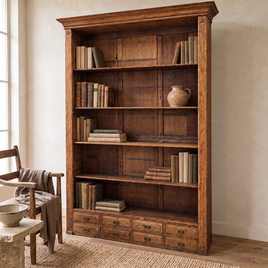 19th Century Oak Bookcase, styled at home