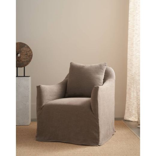 Noel Swivel Chair in Bark