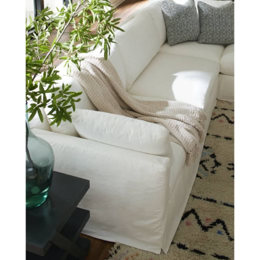 Sylvie Slipcover Sectional in Burgundy