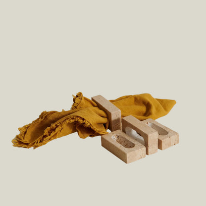 Travertine Rectangular Napkin Rings (Set of 4)