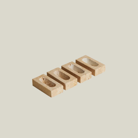 Travertine Rectangular Napkin Rings (Set of 4)
