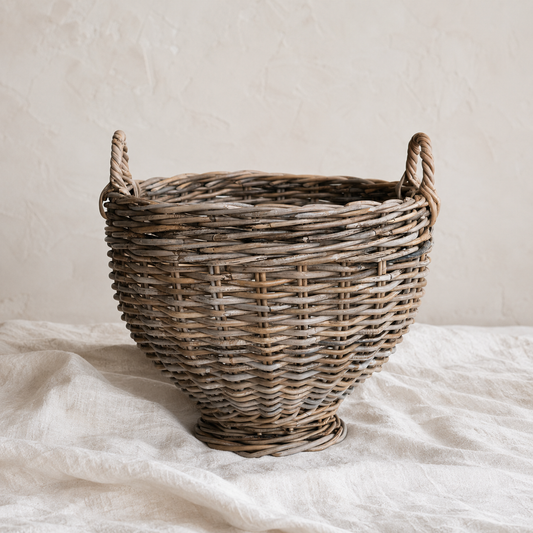 Rattan Footed Basket