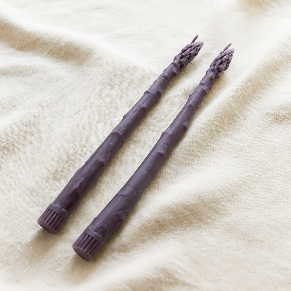 Asparagus Beeswax Taper Candles