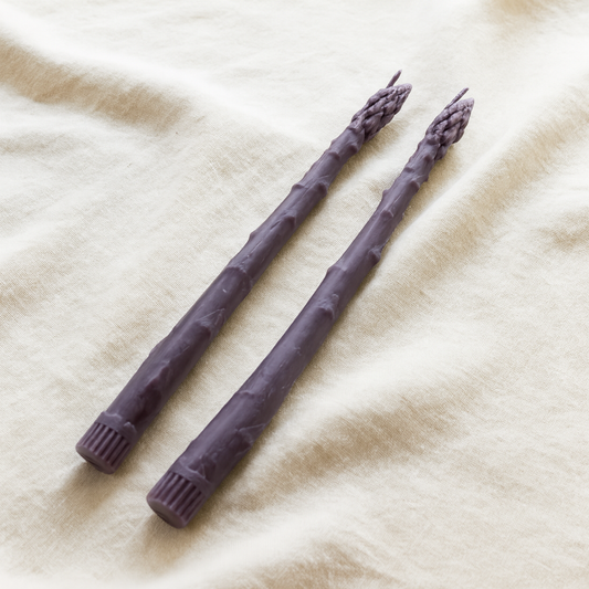 Asparagus Beeswax Taper Candles