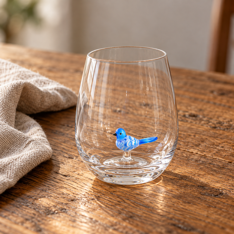 Bird Drinking Glass