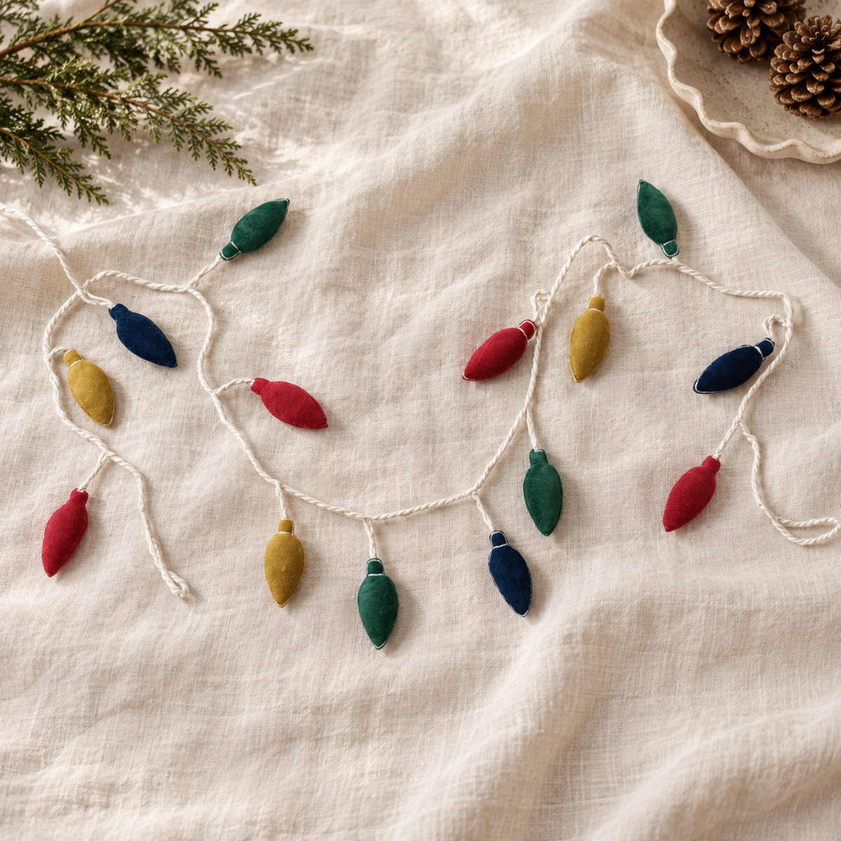 Cotton Bulb Garland