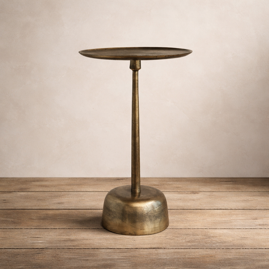Antique Brass Finish Side Table