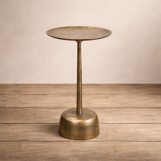 Antique Brass Finish Side Table