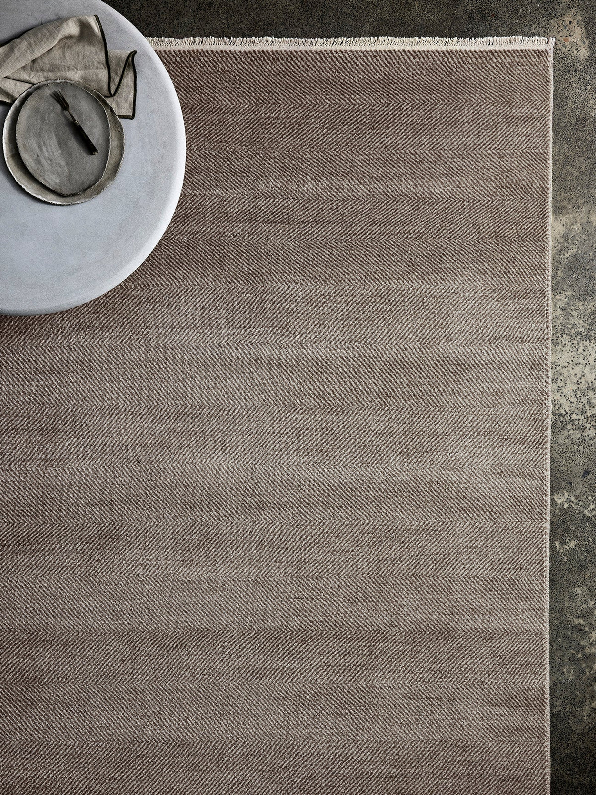 Babylon rug in Sterling & Bronze