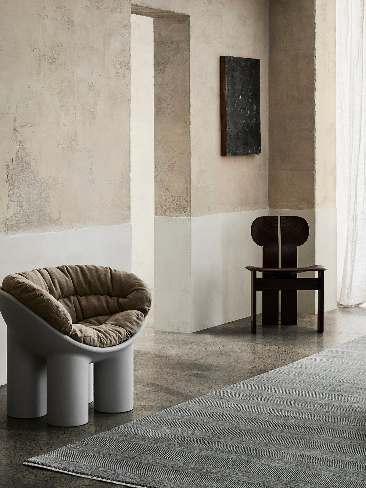Babylon rug in Sterling & Graphite