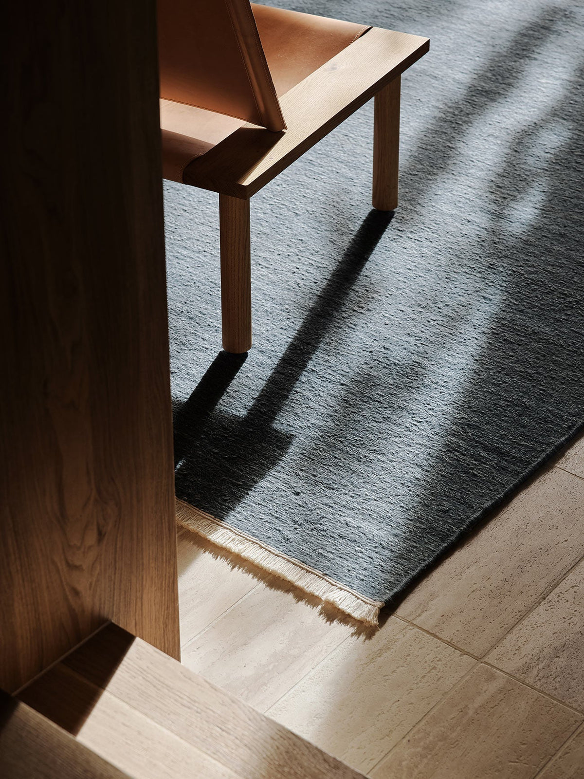 Cable rug in Chambray