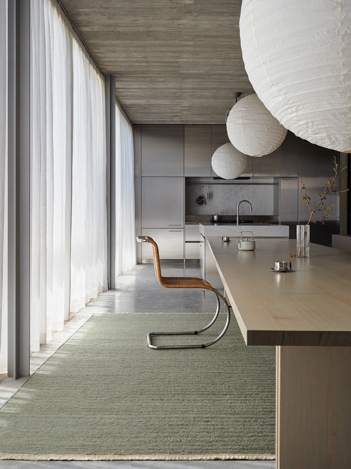 Cable rug in Jade
