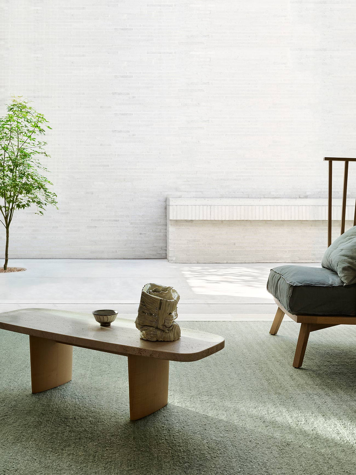 Cable rug in Jade