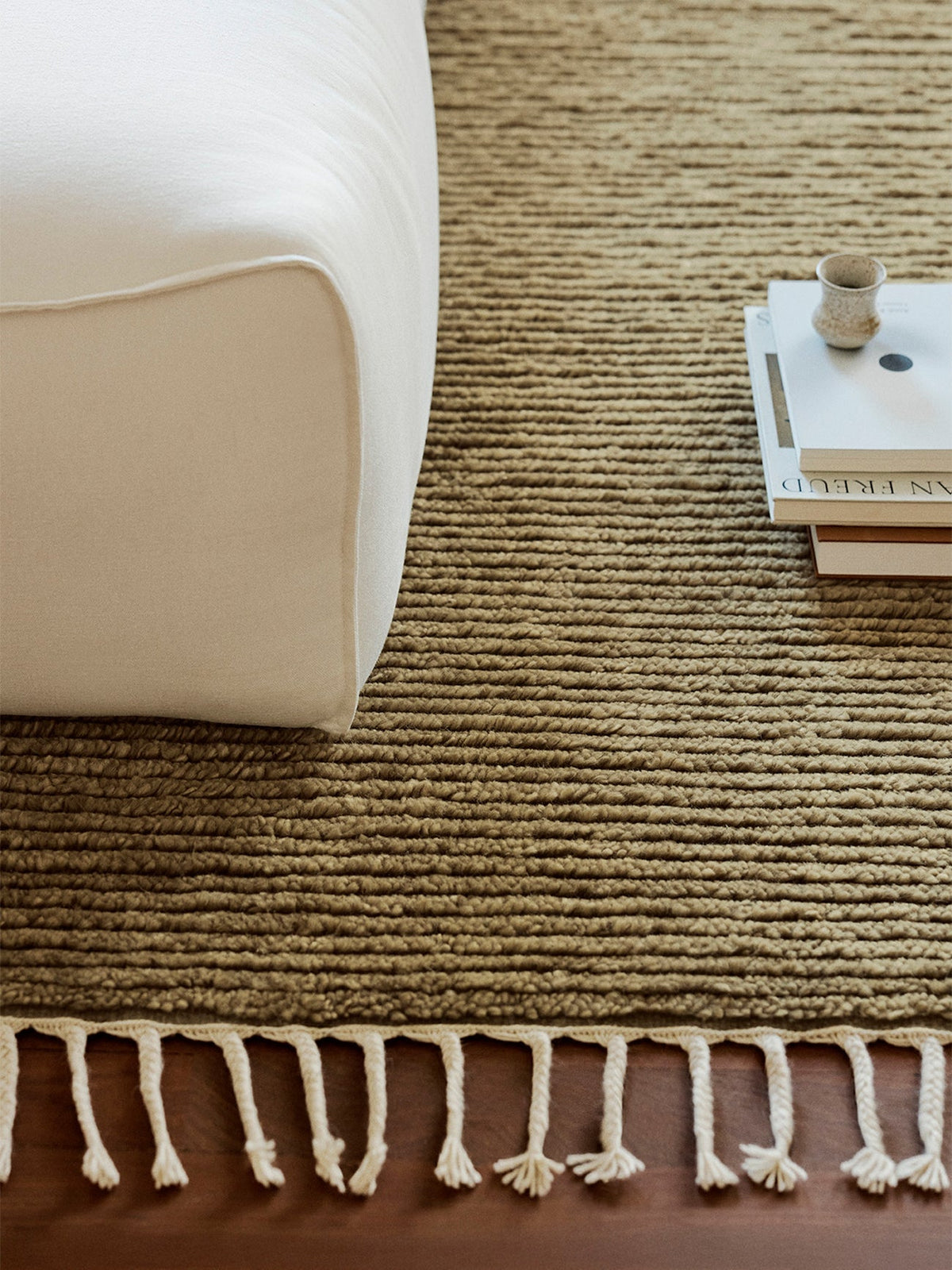 Malawi rug in Olive