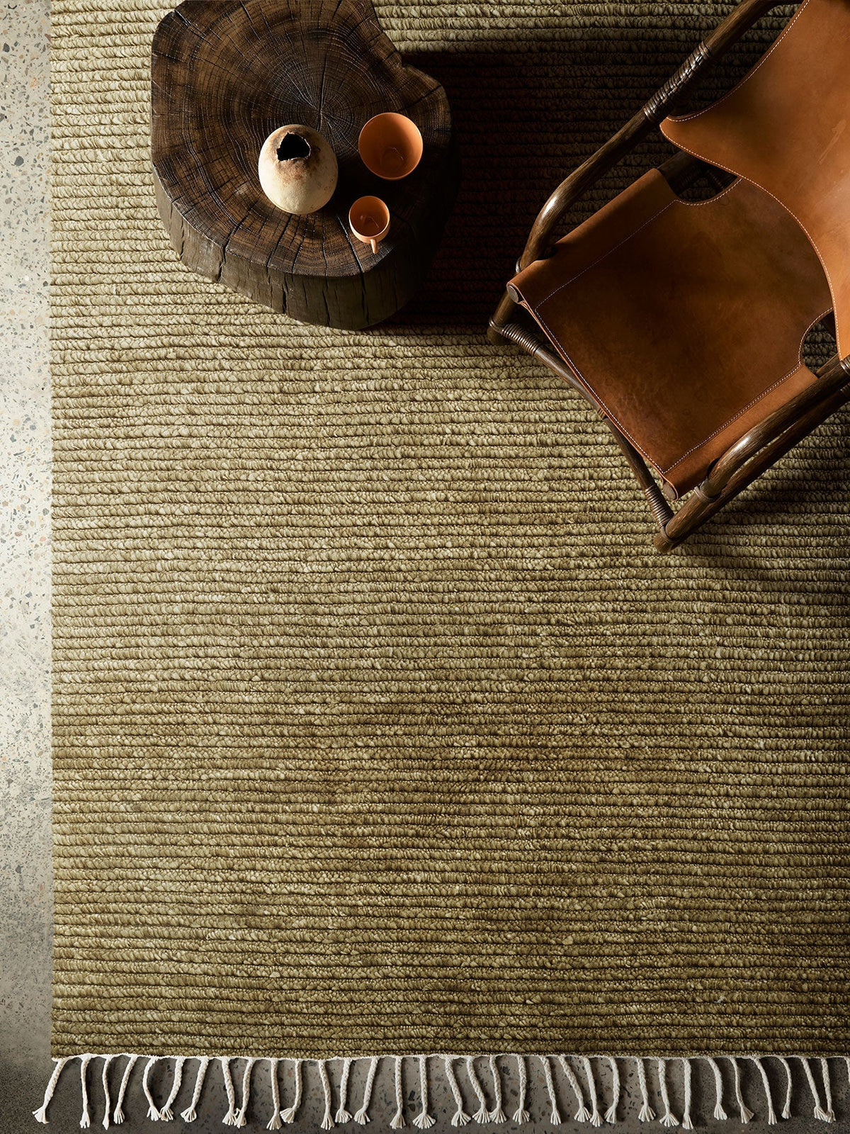 Malawi rug in Olive