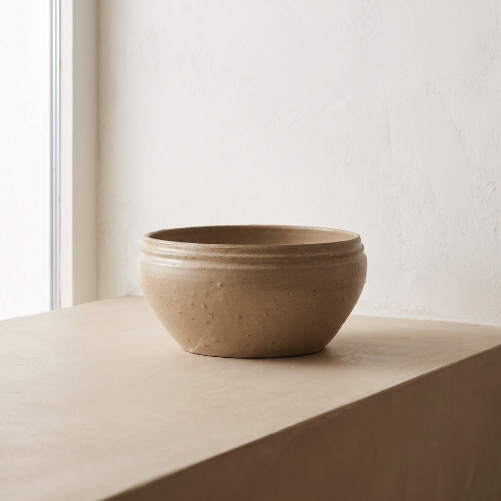 Stoneware Reactive Glaze Bowl, Tan