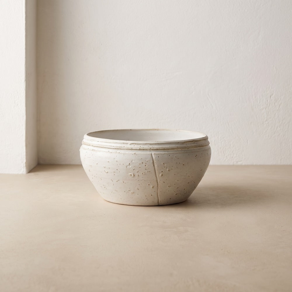 Stoneware Reactive Glaze Bowl, White