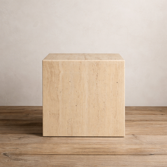 Travertine Side Table