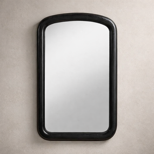 Black Mango Wood Wall Mirror