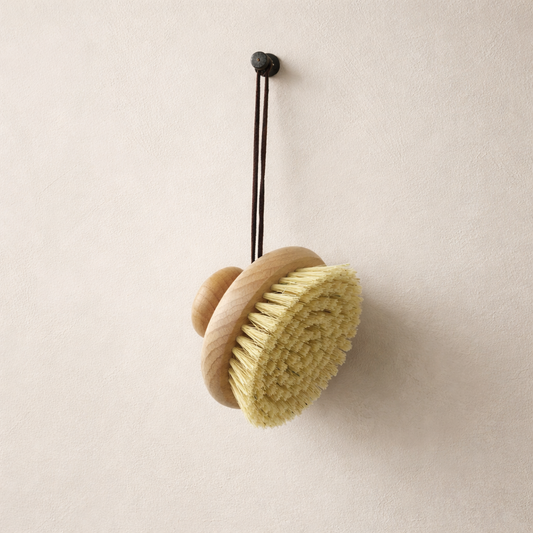 Body Brush with Leather Tie