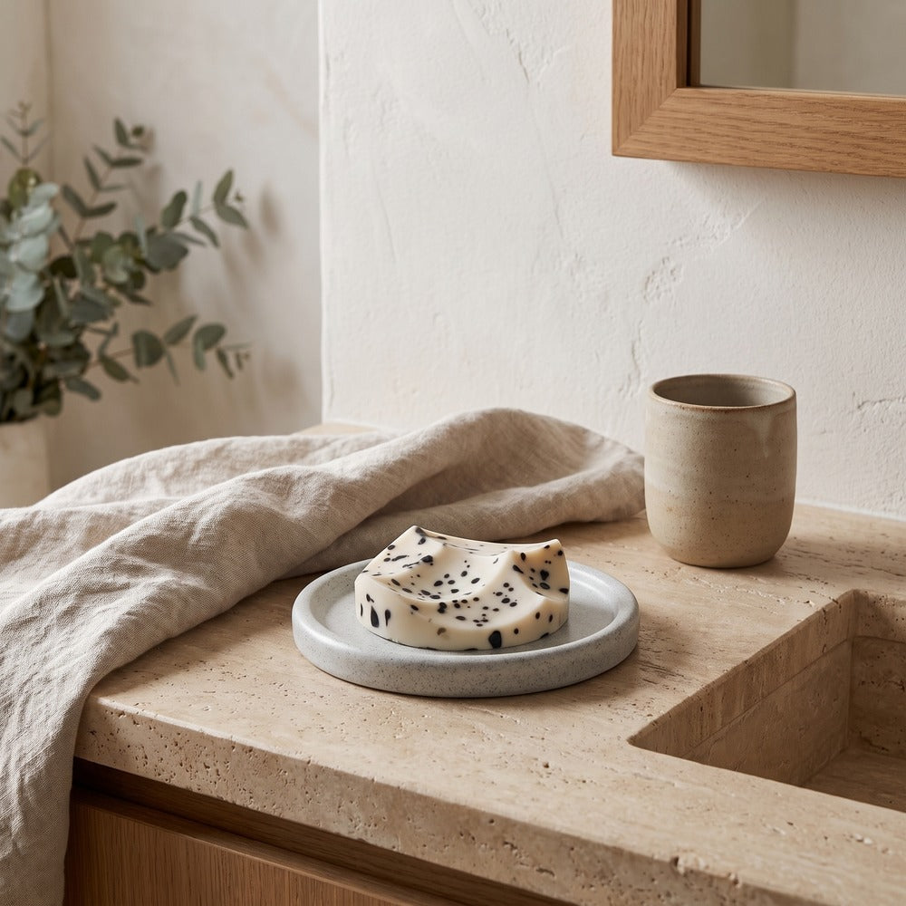 Bouton Soap Dish, styled at home