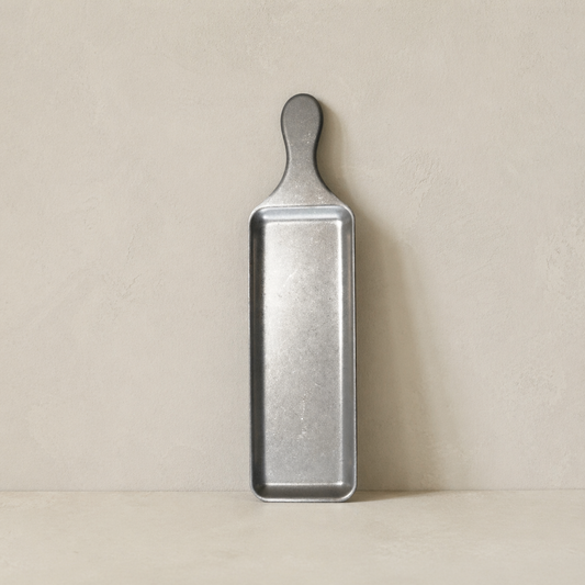 Brushed Pewter Handled Serving Tray